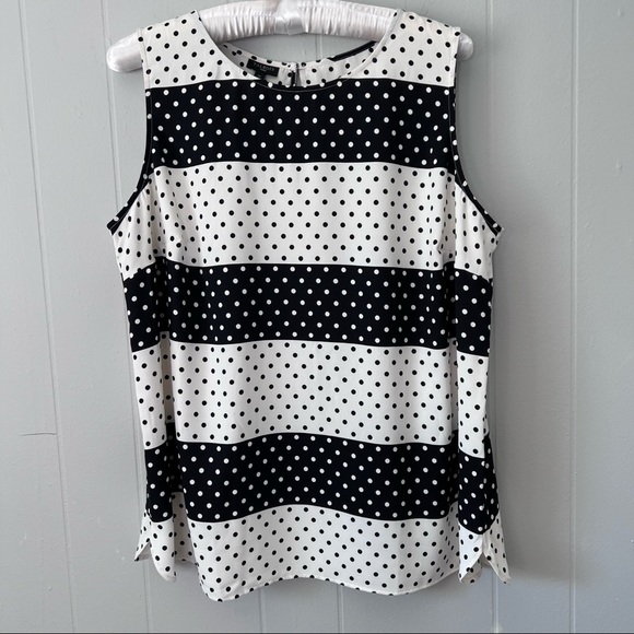 Talbots Tops - TALBOTS Sleeveless Black and white Blouse.  Size 1X